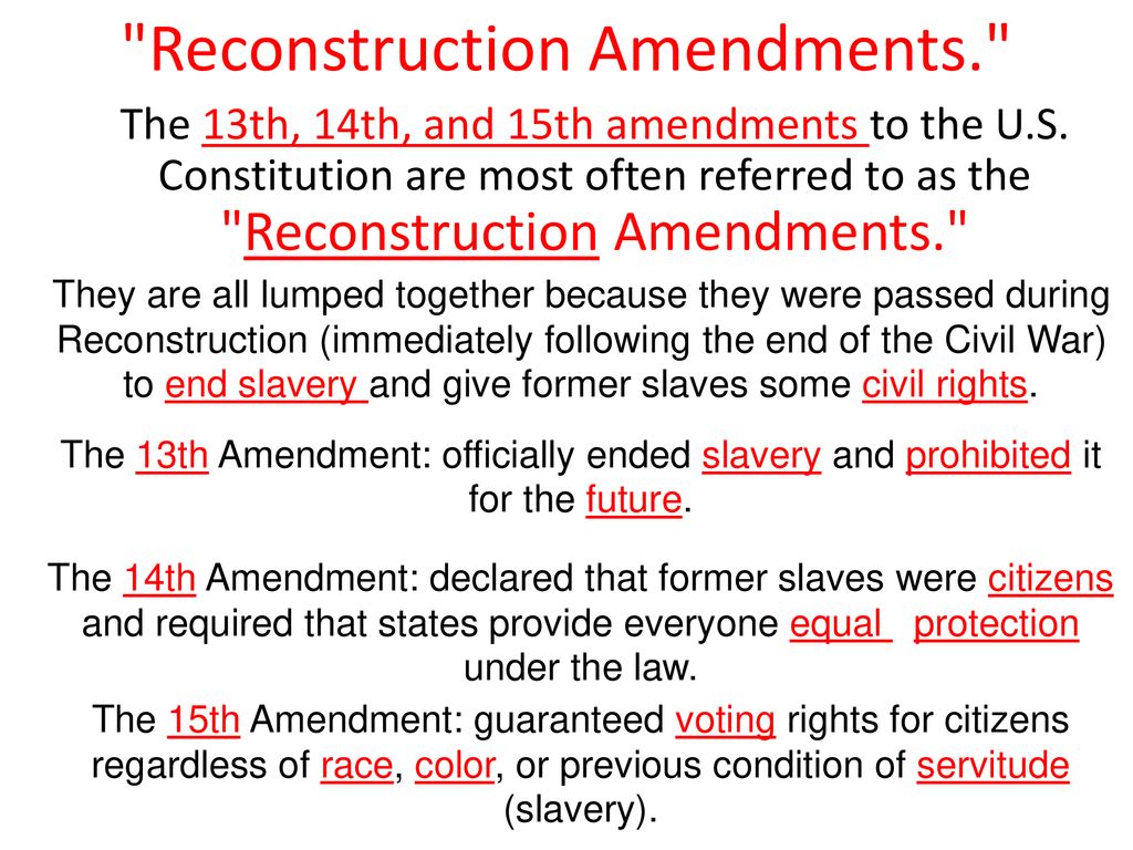 reconstruction amendments