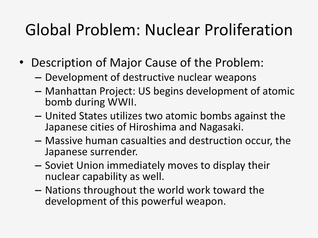 nuclear proliferation essay