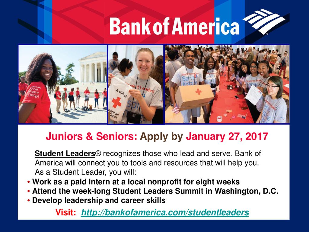 Juniors & Seniors: Apply by January 27, 2017