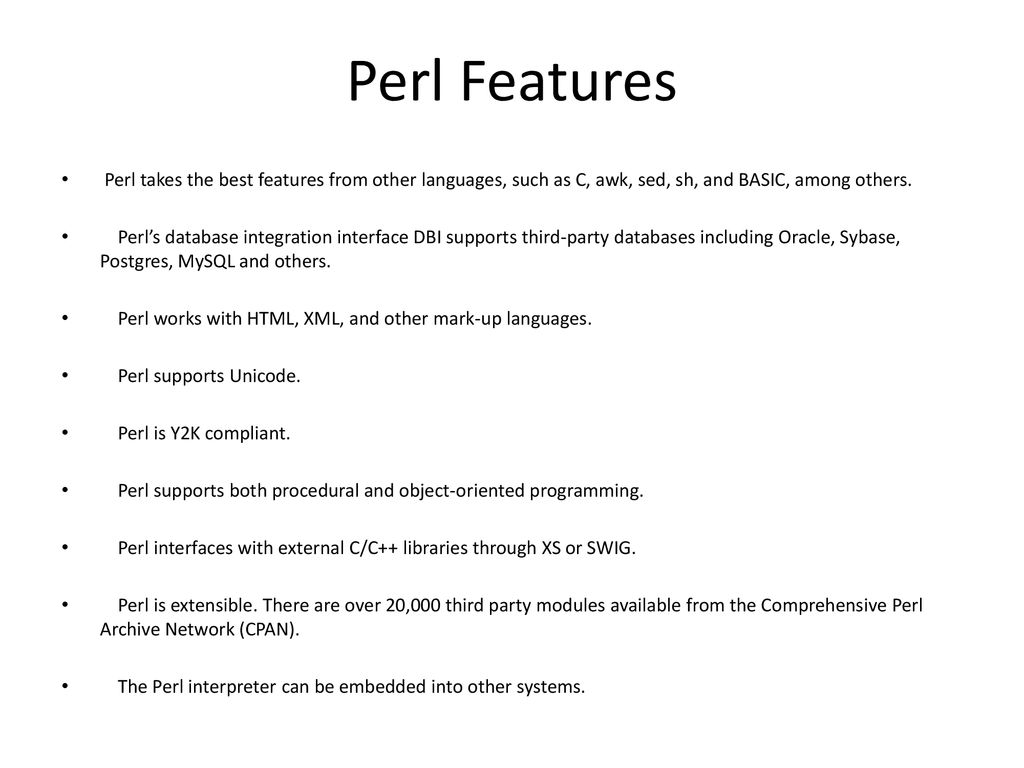 Perl -Practical Extraction and Report Language - ppt download