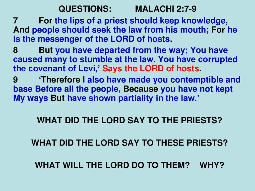 MALACHI CHAPTER TWO. - ppt download