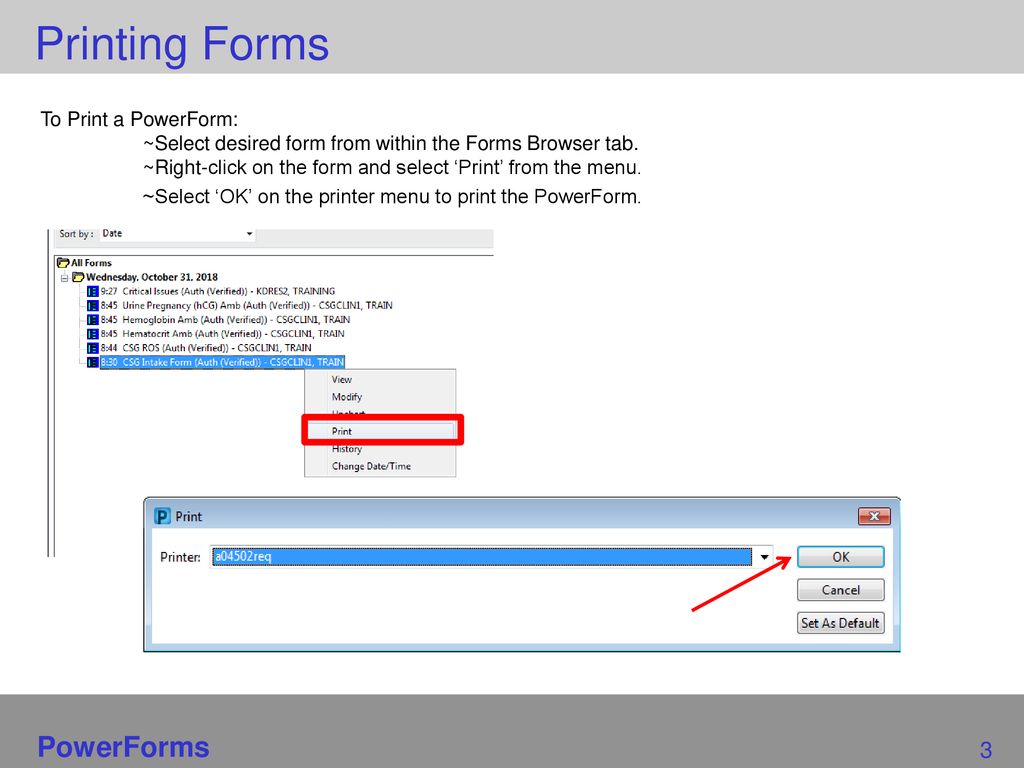 Results review tab printing powerforms ppt download