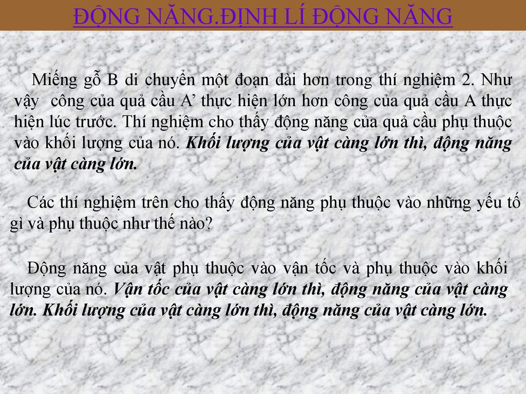 9. Kết luận về động năng