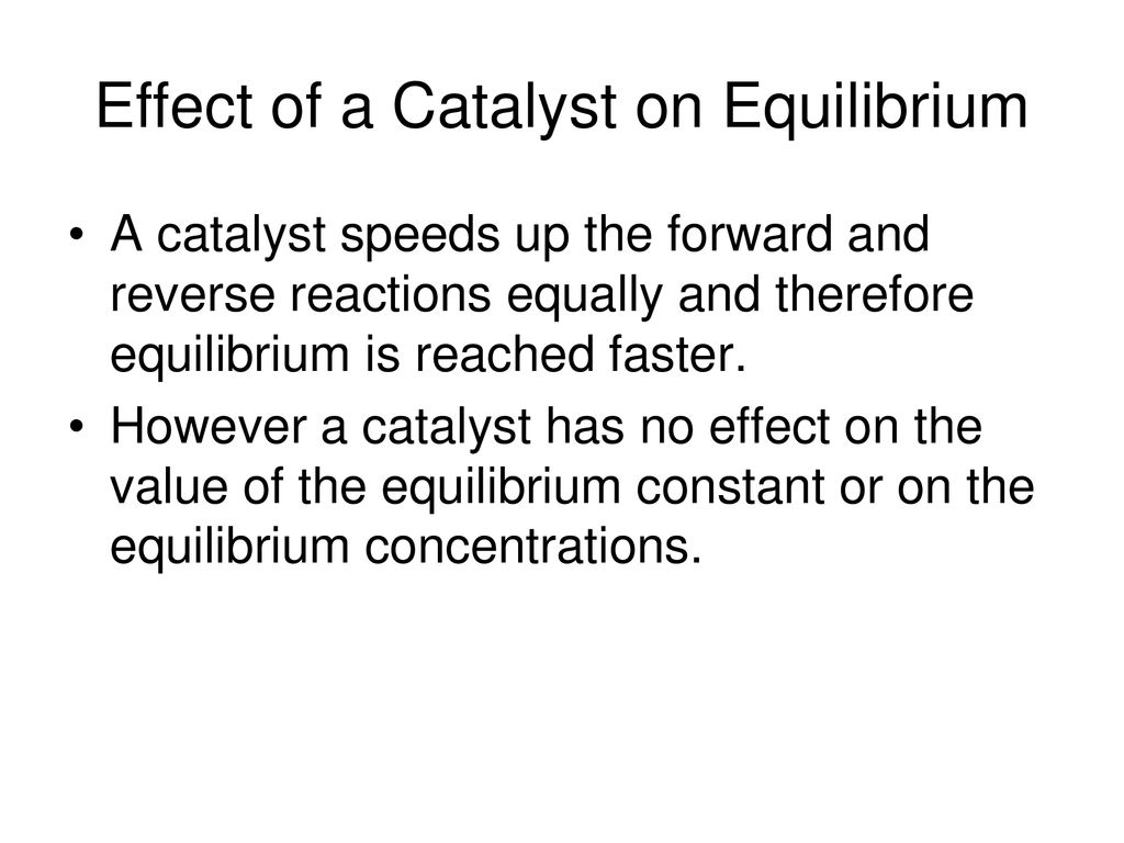 Effect of a Catalyst on Equilibrium
