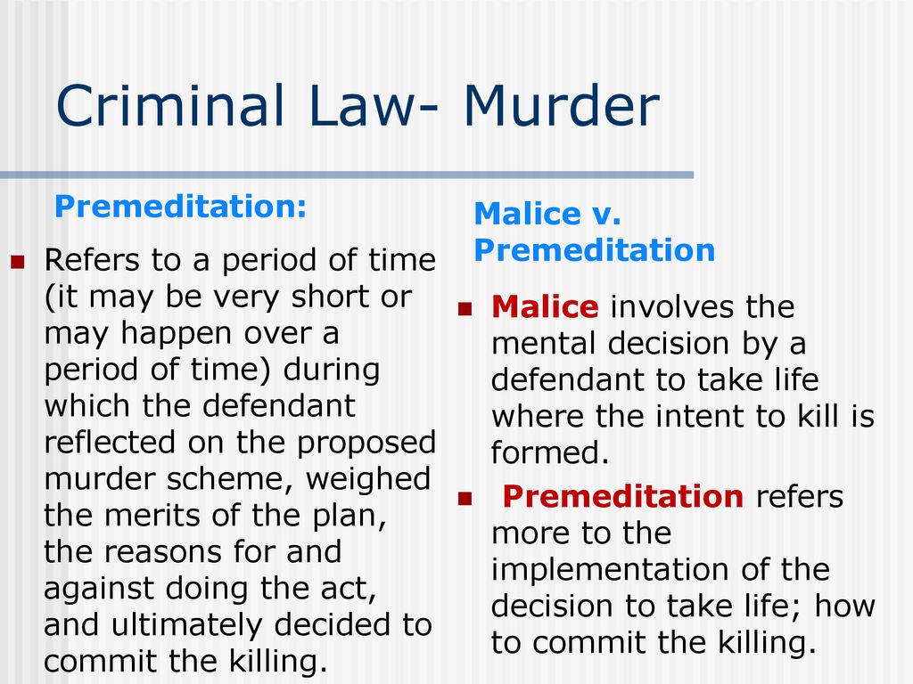 what is malice in law