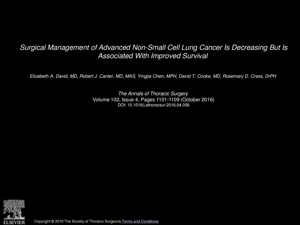 Surgical Management of Advanced Non-Small Cell Lung Cancer Is Decreasing But Is Associated With Improved Survival
