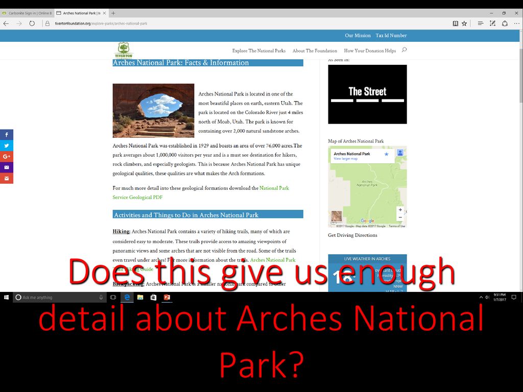 Does this give us enough detail about Arches National Park