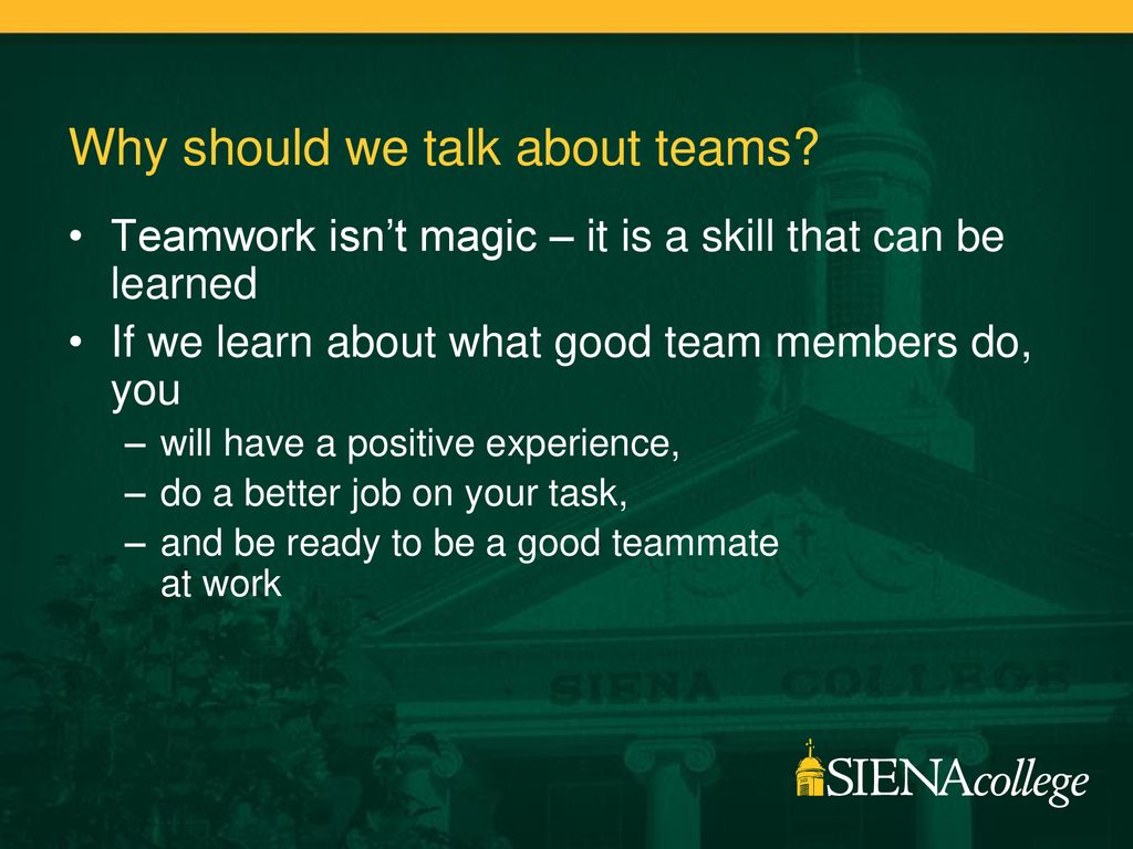 Why should we talk about teams