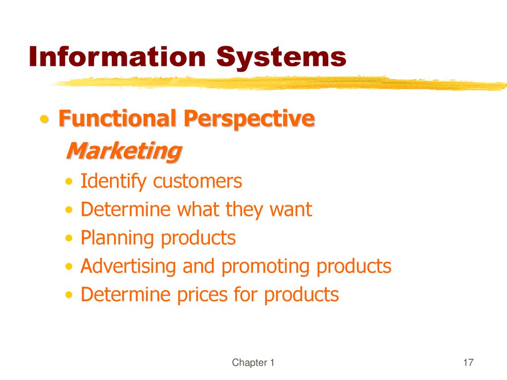 Information Systems Functional Perspective Marketing