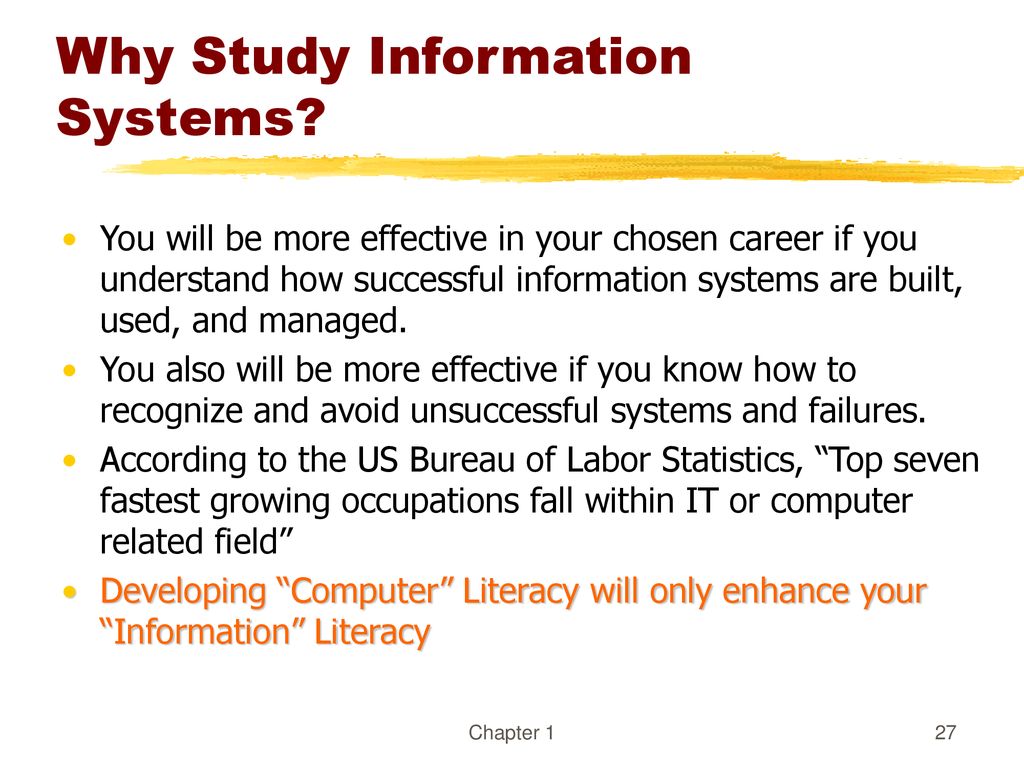 Why Study Information Systems