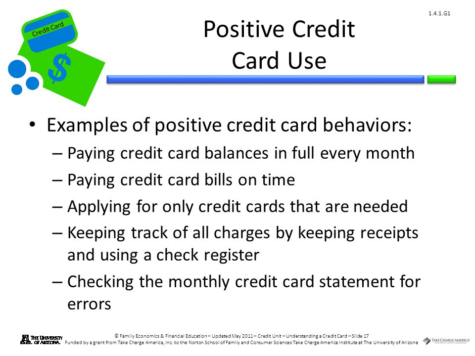 Positive Credit Card Use