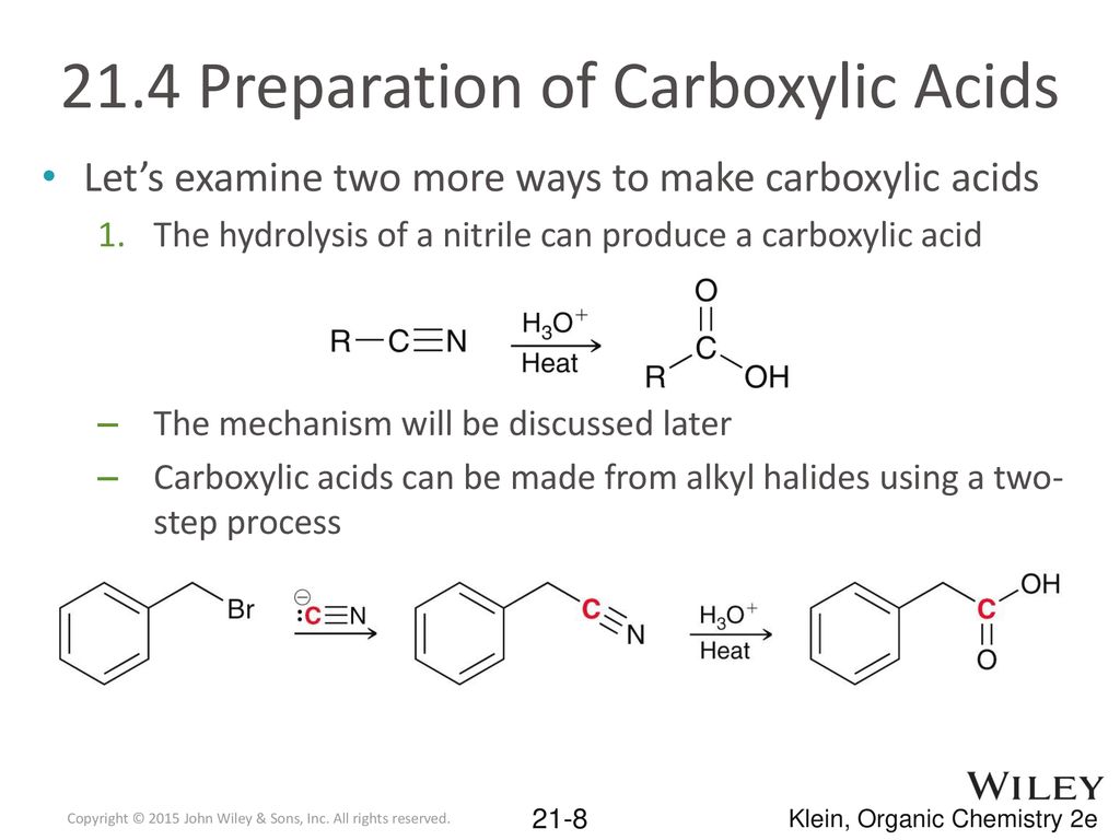 carboxylic acids can be made by the hydrolysis of nitriles