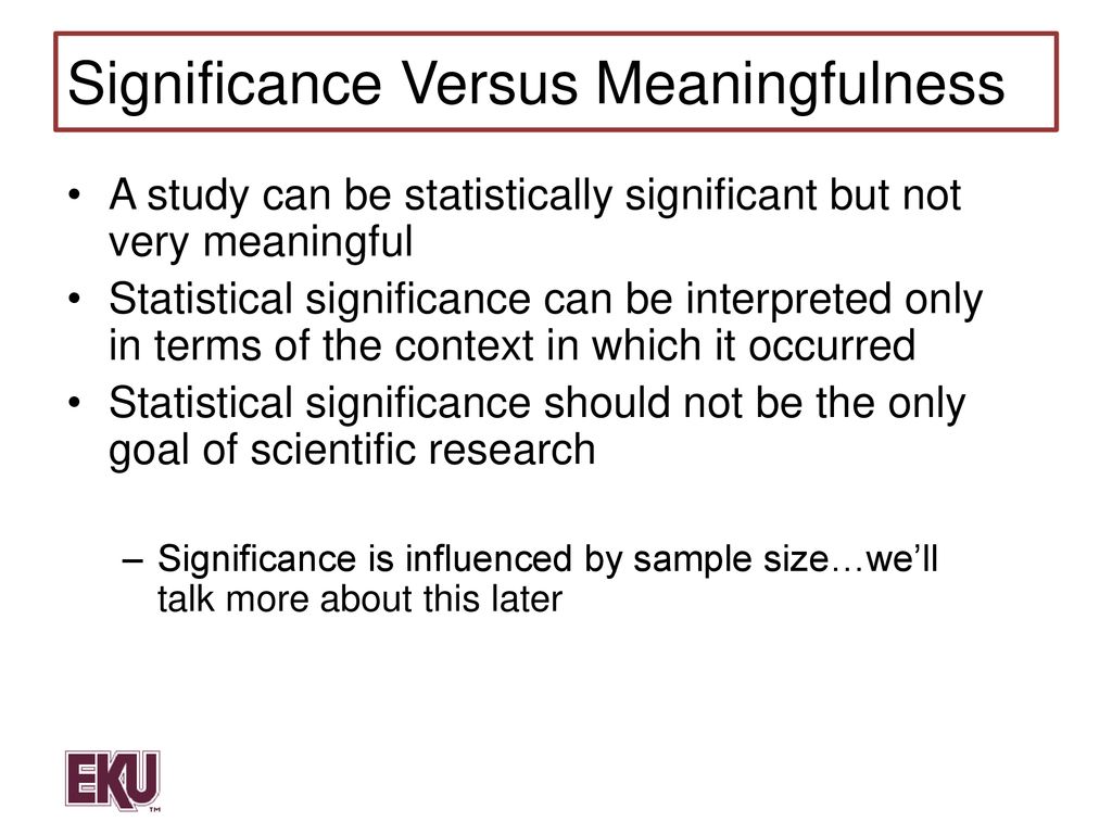 statistical significance and meaningfulness