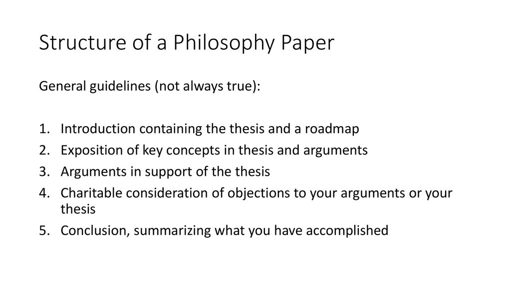how to write philosophy paper outline