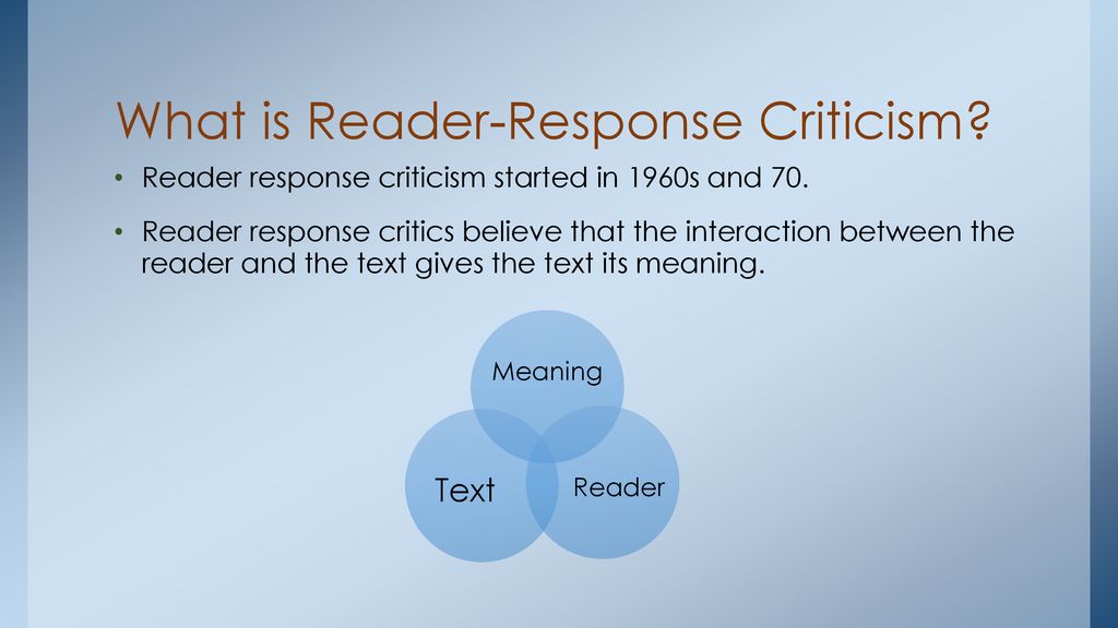define reader response criticism