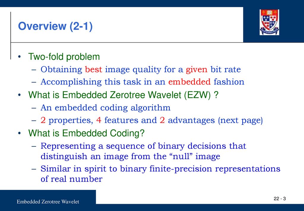 Embedded Zerotree Wavelet - An Image Coding Algorithm - Ppt Download