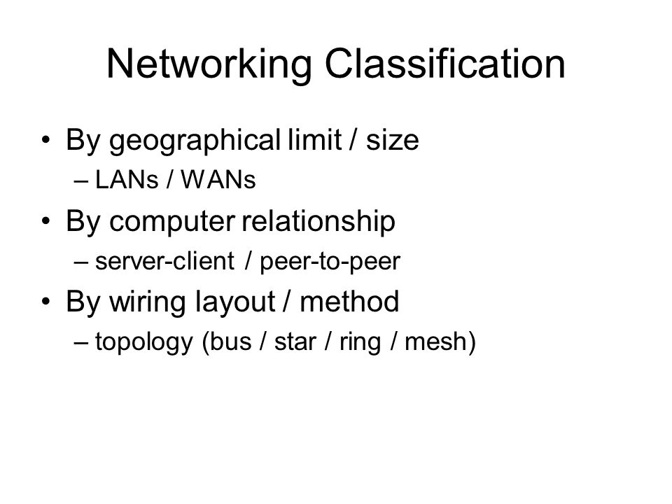Networking Classification