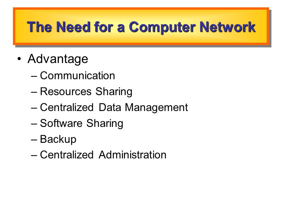 The Need for a Computer Network