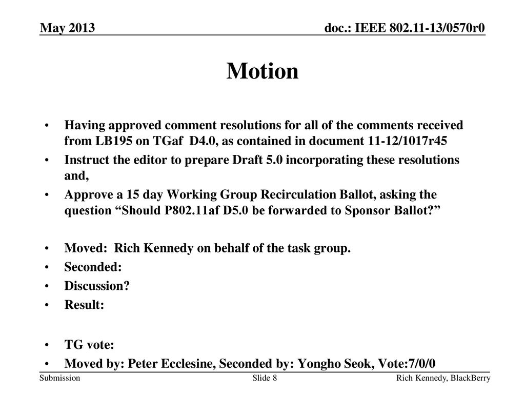 May 2013 Motion.