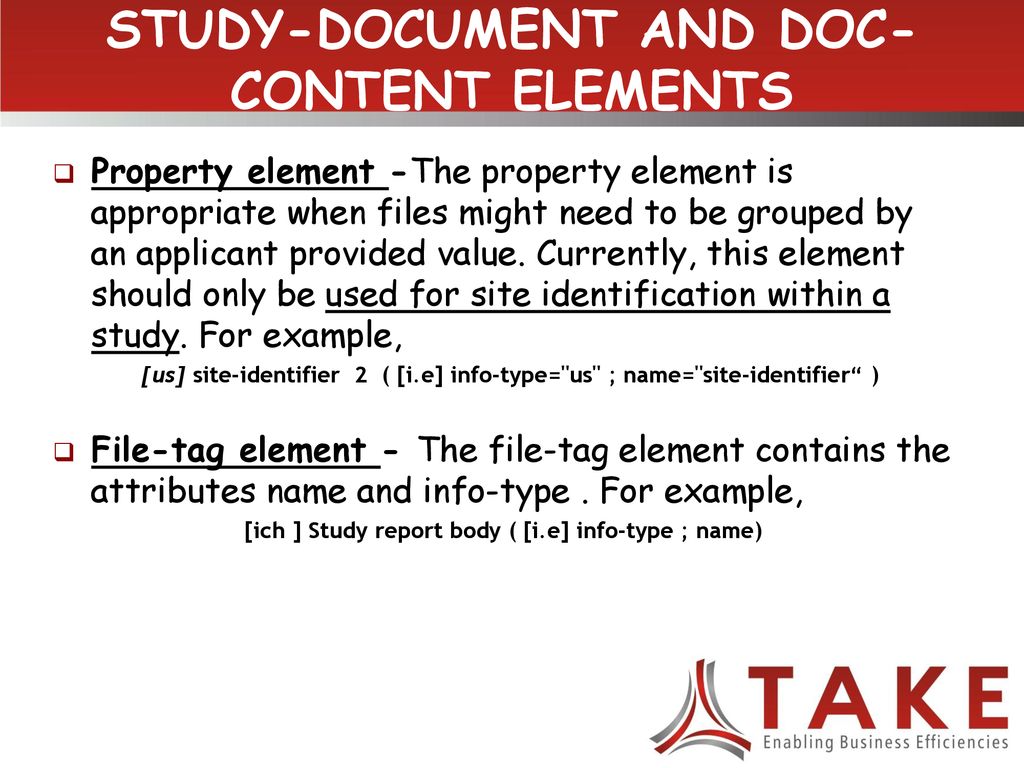 STUDY-DOCUMENT AND DOC-CONTENT ELEMENTS