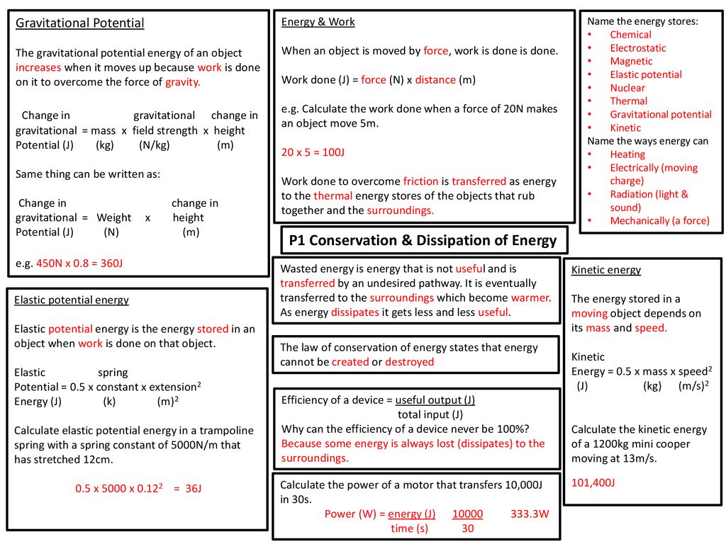 P1 Conservation & Dissipation of Energy - ppt download