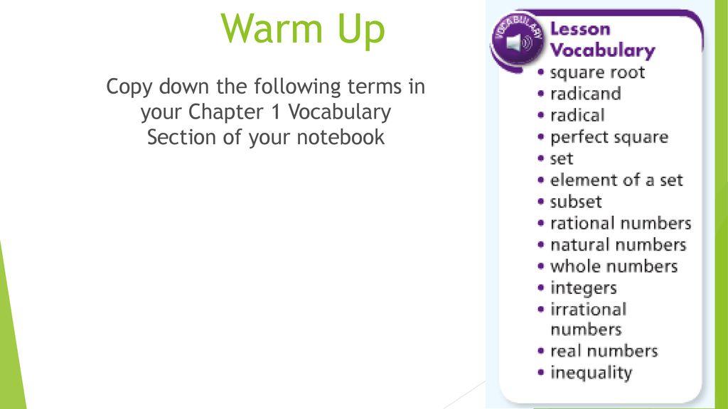 Warm Up Copy Down The Following Terms In Your Chapter 1 Vocabulary warm-up-copy-down-the-following-terms-in-your-chapter-1-vocabulary