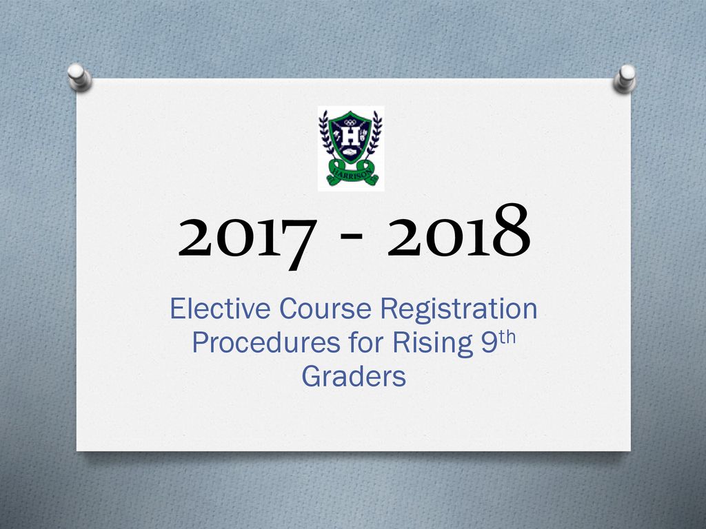 Elective Course Registration Procedures for Rising 9th Graders