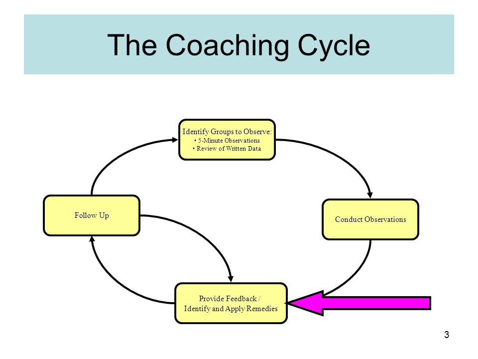 The Coaching Cycle Identify Groups to Observe: Follow Up