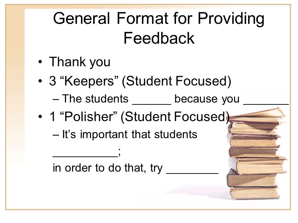 General Format for Providing Feedback