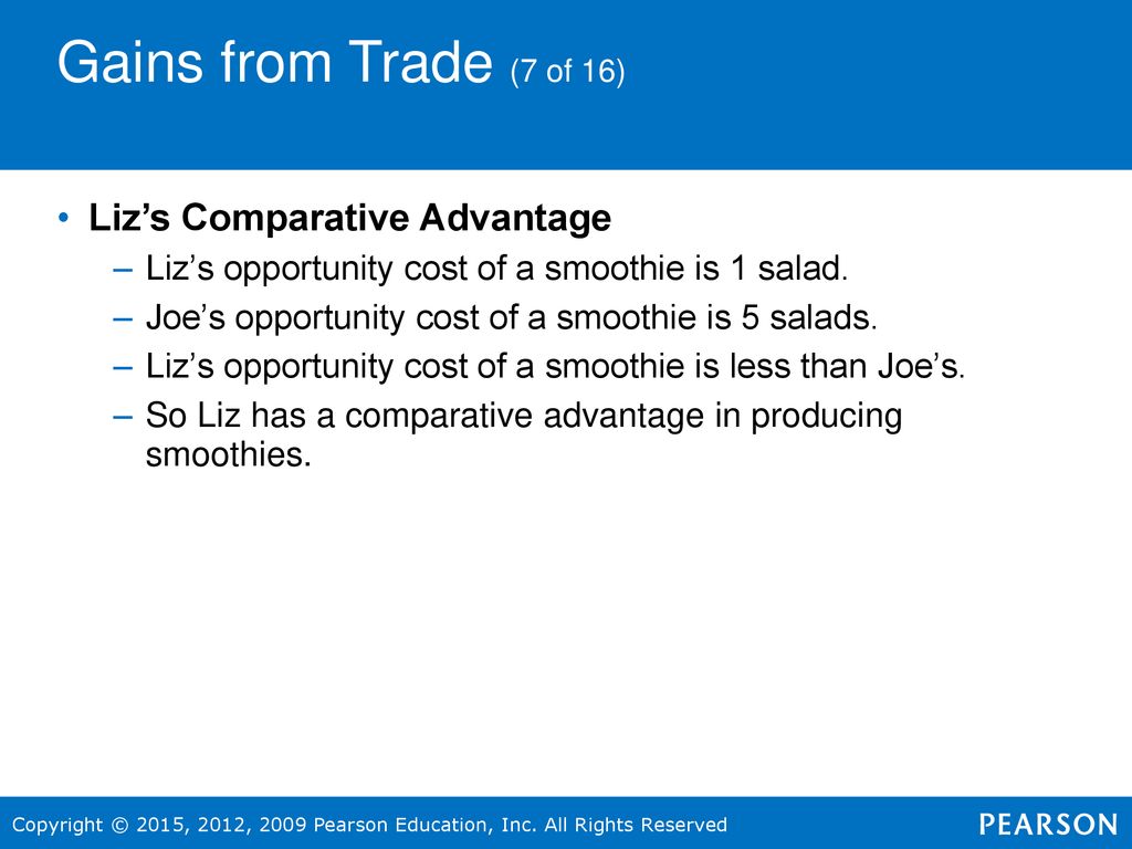 Gains from Trade (7 of 16) Liz’s Comparative Advantage
