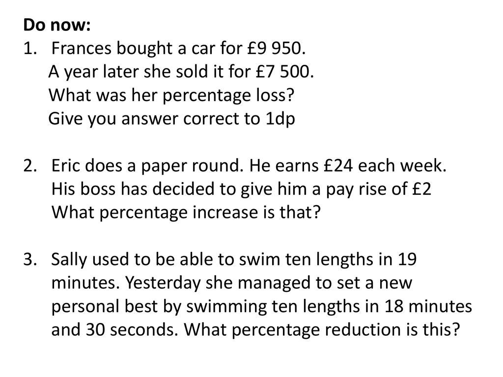 Do now frances bought a car for ppt download