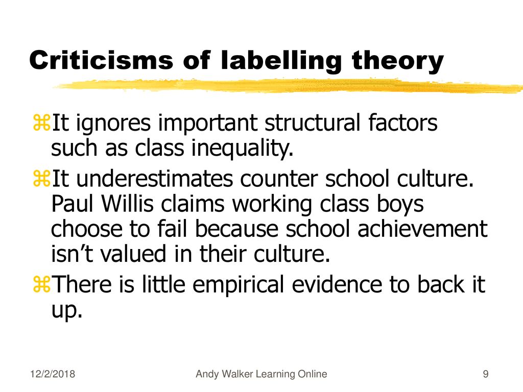 criticisms of labelling theory
