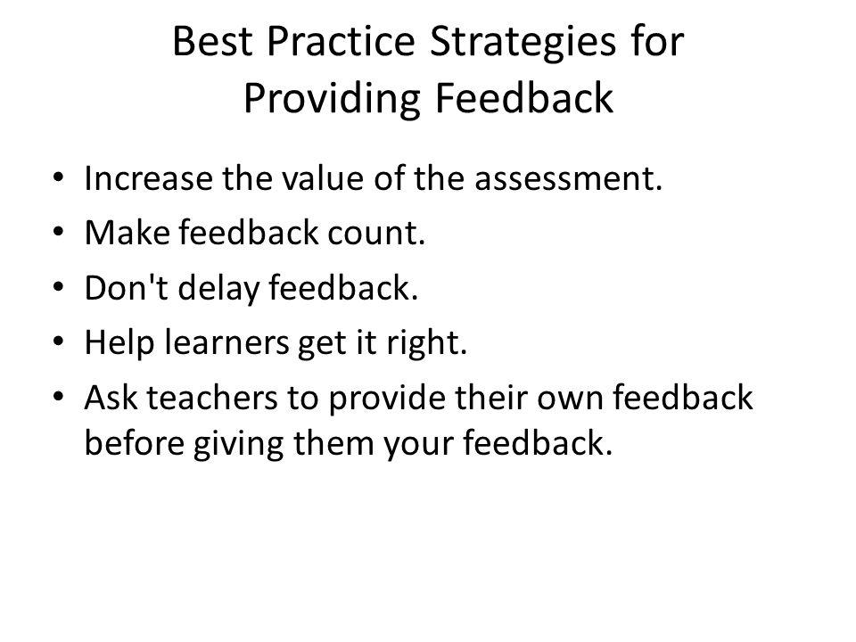 Best Practice Strategies for Providing Feedback