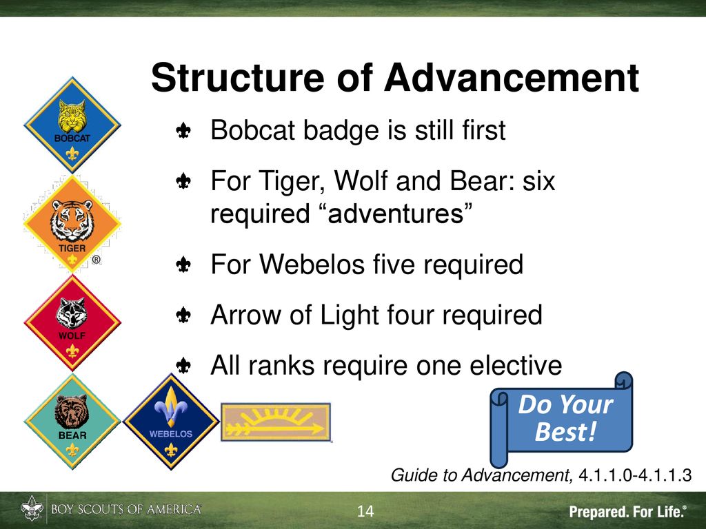 Cub Scout Advancement Chart