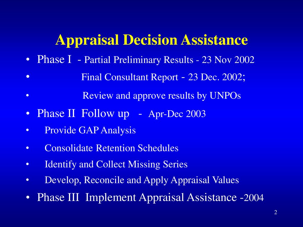 Wgarm Appraisal Decision Assistance Phase 1, Dec Ppt Download