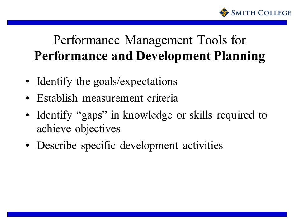 Performance Management Tools for Performance and Development Planning
