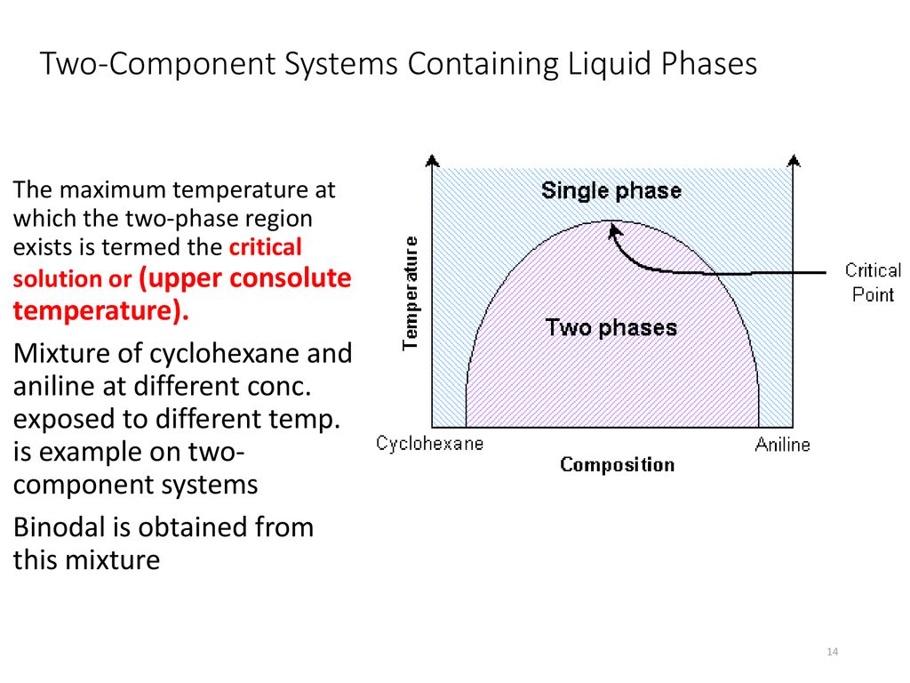 Two-Component Systems Containing Liquid Phases