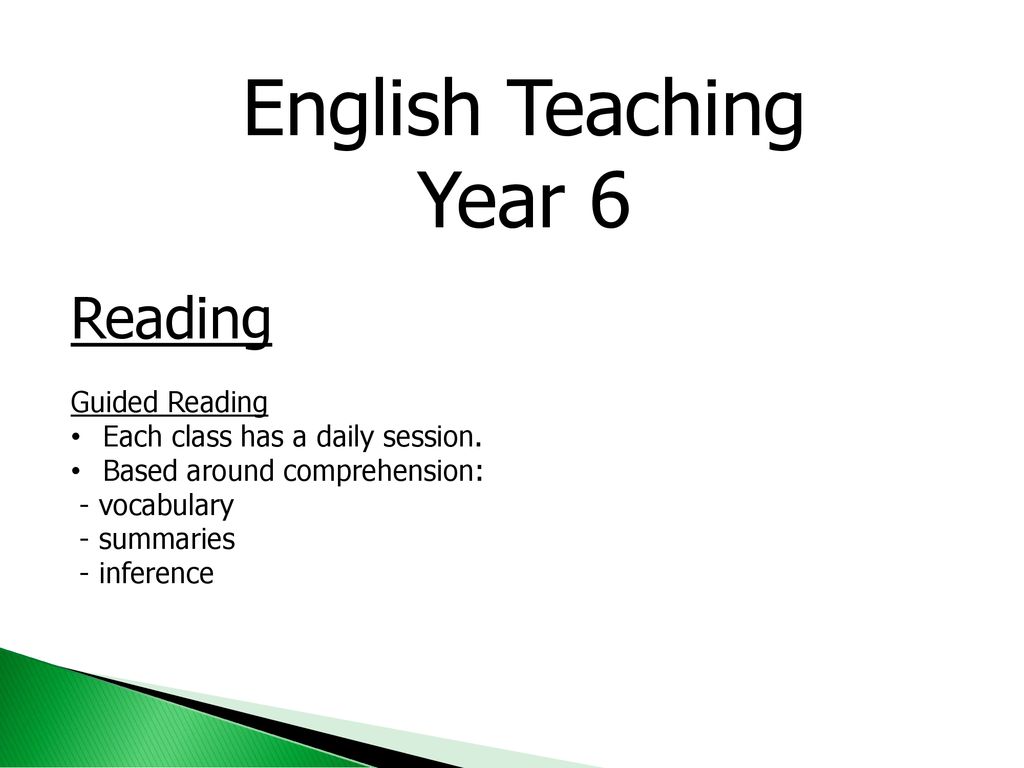 English Teaching Year 6 Reading Guided Reading