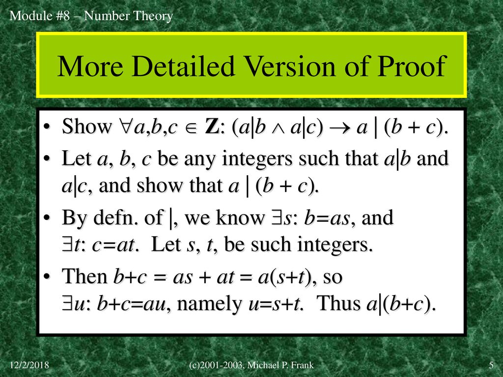 Module #8: Basic Number Theory - Ppt Download