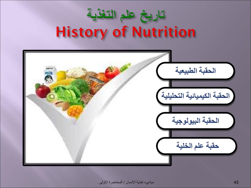 مباديء تغذية الانسان / المحاضرة الأولى . - ppt download