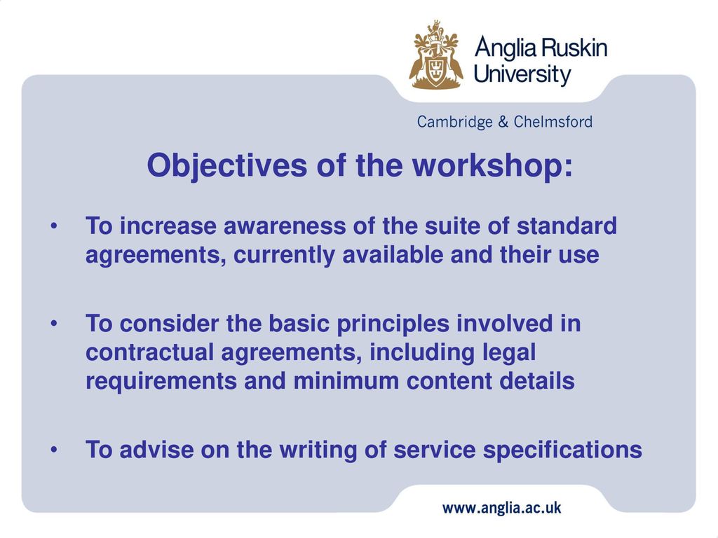 Objectives of the workshop: