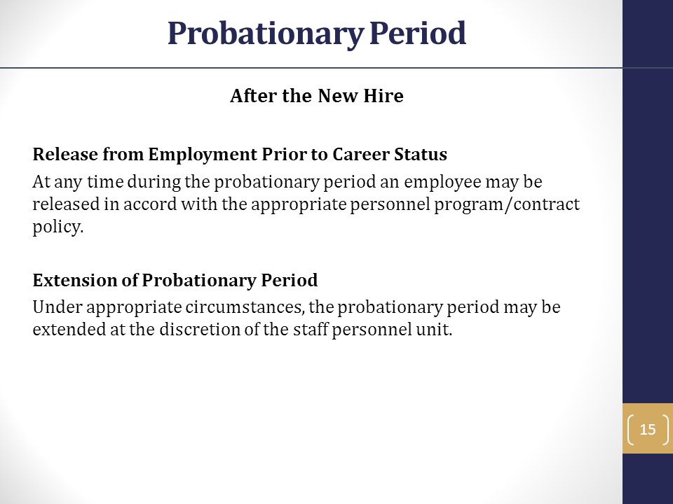 Probationary Period After the New Hire