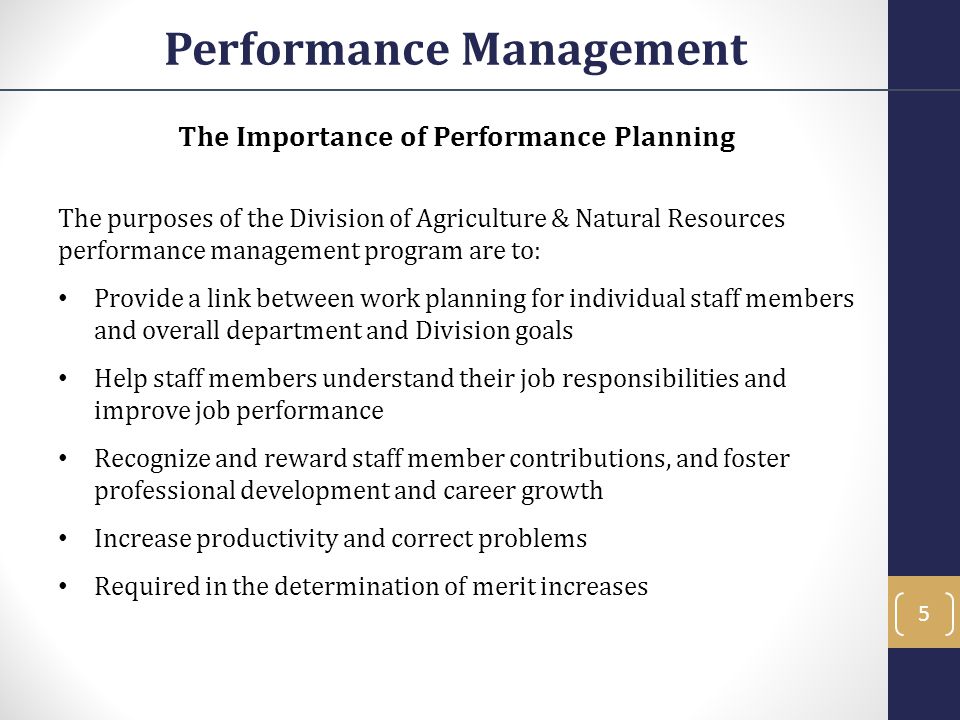 Performance Management The Importance of Performance Planning