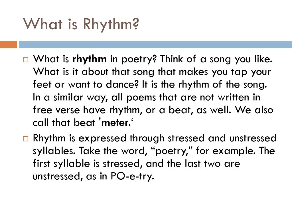 What Is Rhythm In Poetry Answered K 5 Teaching Resources