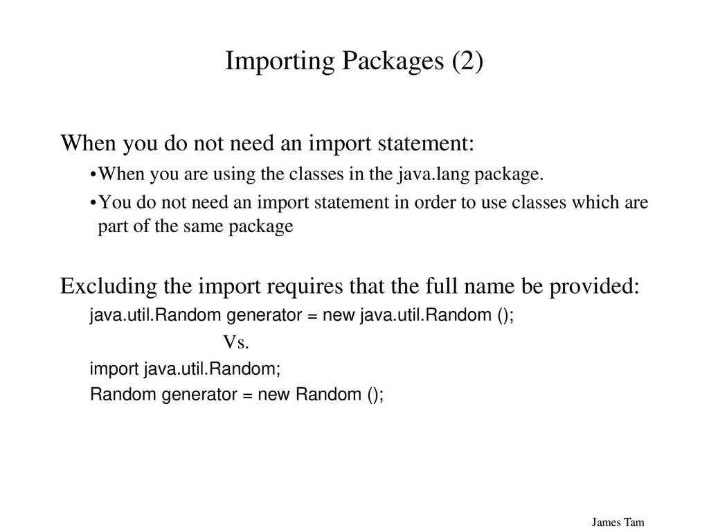 Packages, a method of subdividing a Java program and grouping classes ...