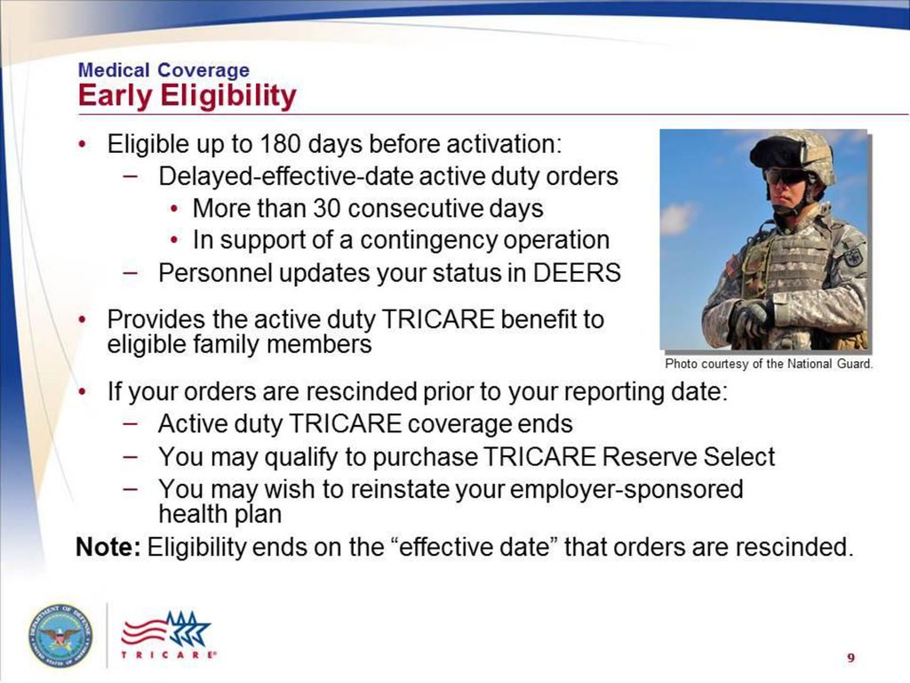 TRICARE YOUR MILITARY HEALTH PLAN TRICARE Programs/Benefits For The ...