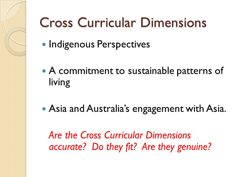 Cross Curricular Dimensions