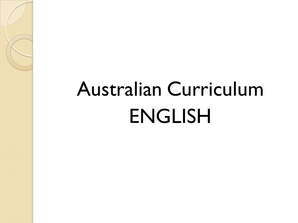 Australian Curriculum ENGLISH