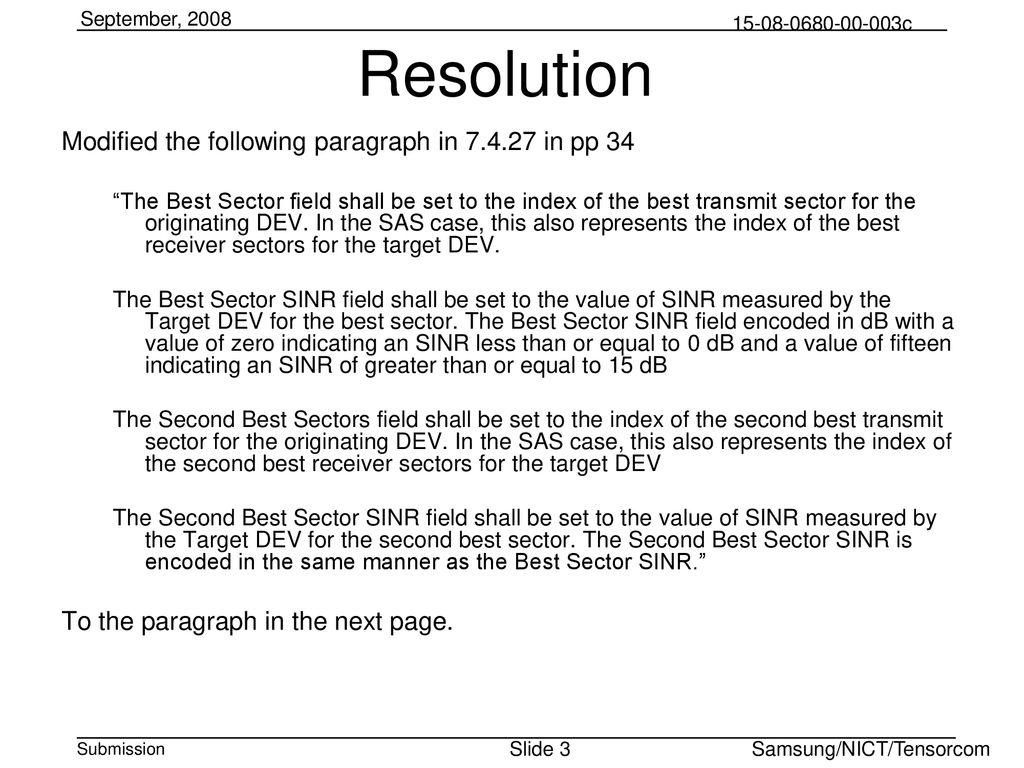 Resolution Modified the following paragraph in in pp 34