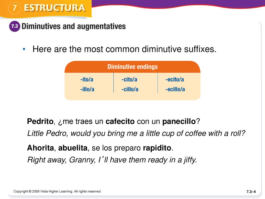 Diminutives And Augmentatives Diminutivos Y Aumentativos Are Frequently Used In Conversational Spanish They Emphasize Size Or Express Shades Of Meaning Ppt Download